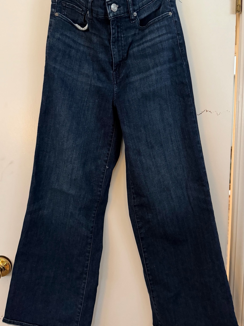Frame Denim Deep Indigo Wide-Leg High-Rise Jeans